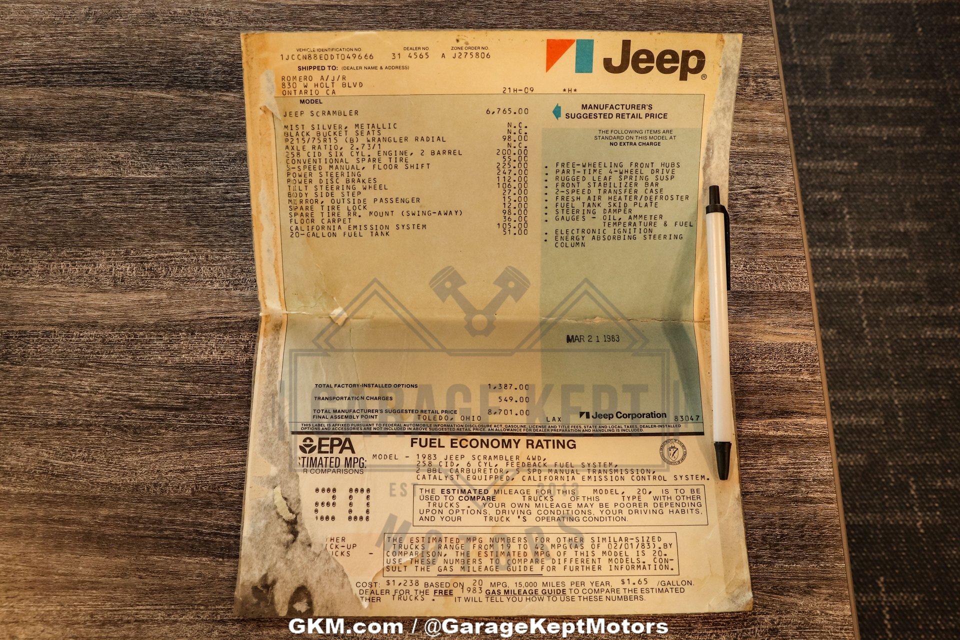1983 Jeep CJ-8 Scrambler 123