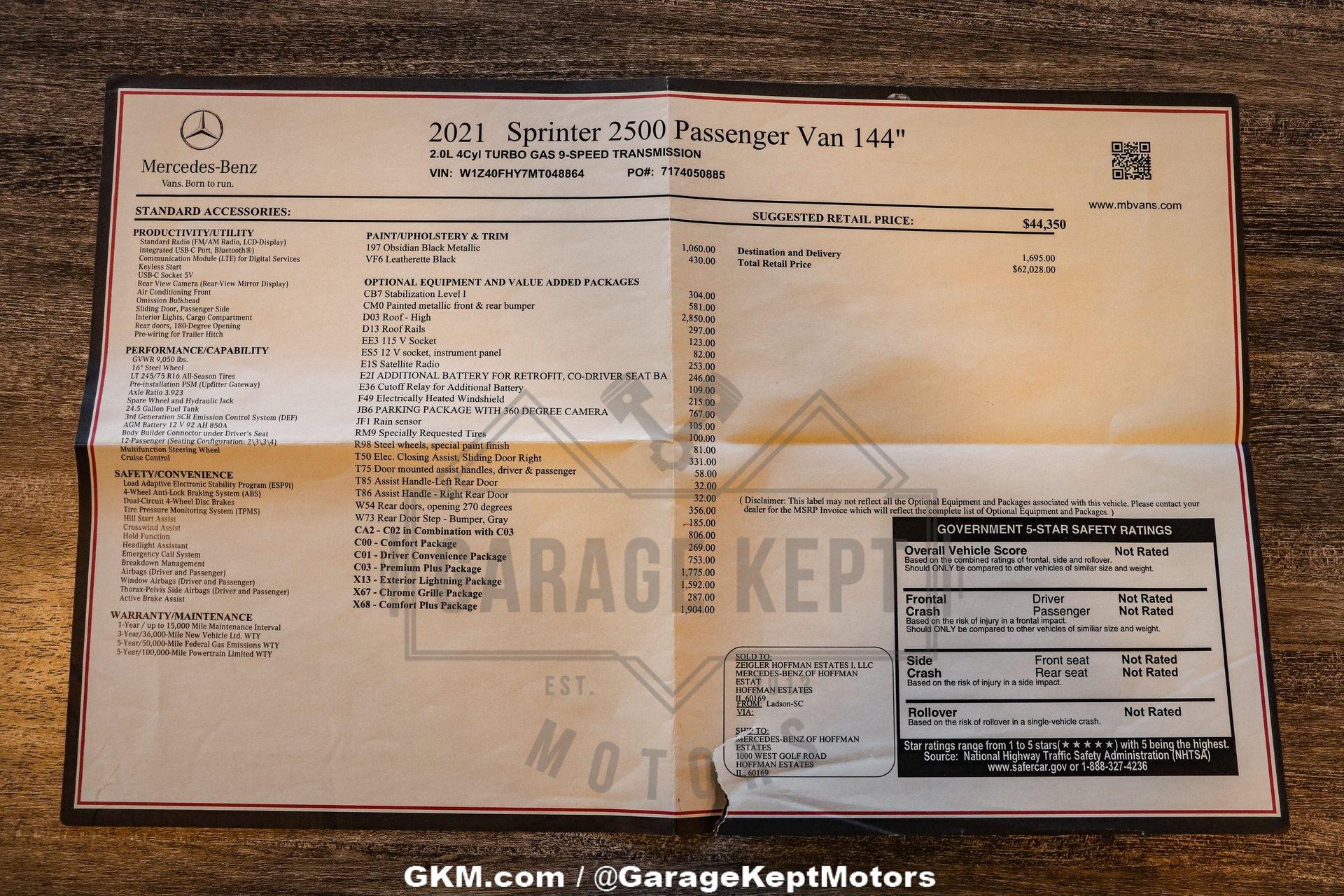 2021 Mercedes-Benz Sprinter 195