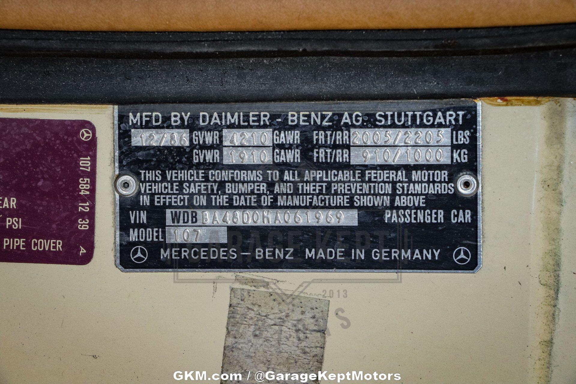 1987 Mercedes-Benz 560SL 146