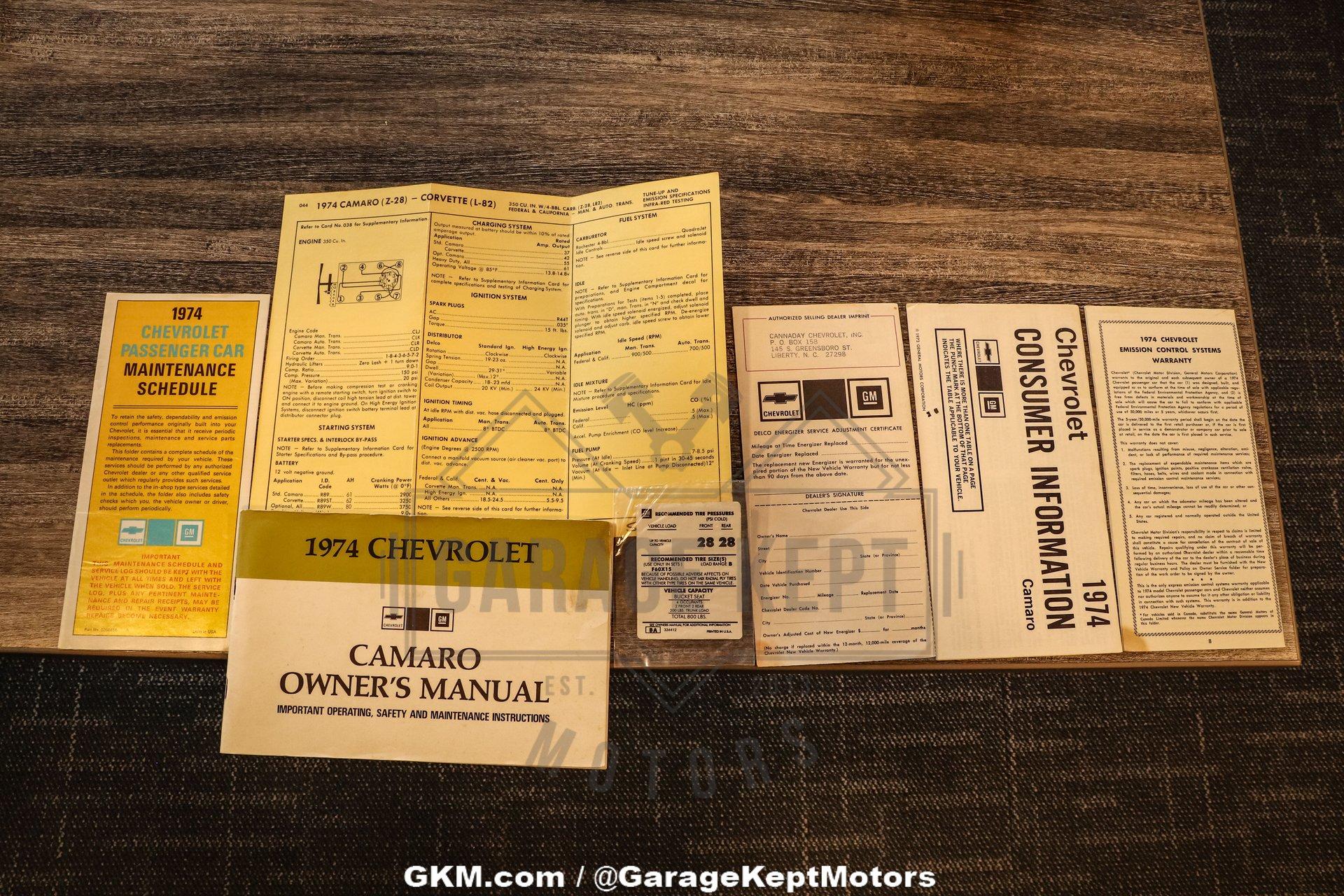1974 Chevrolet Camaro Z28 167