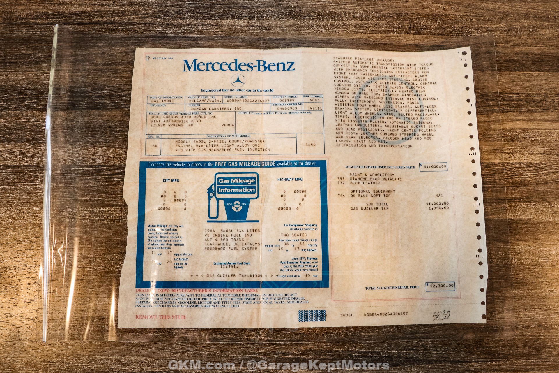 1986 Mercedes Benz 560SL 173