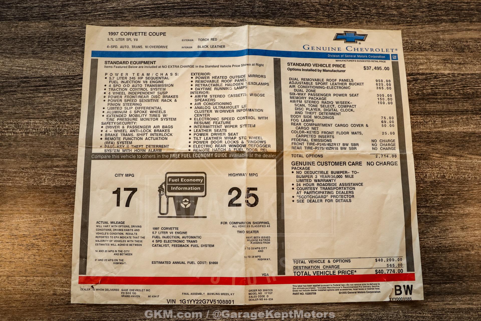 1997 Chevrolet Corvette 152