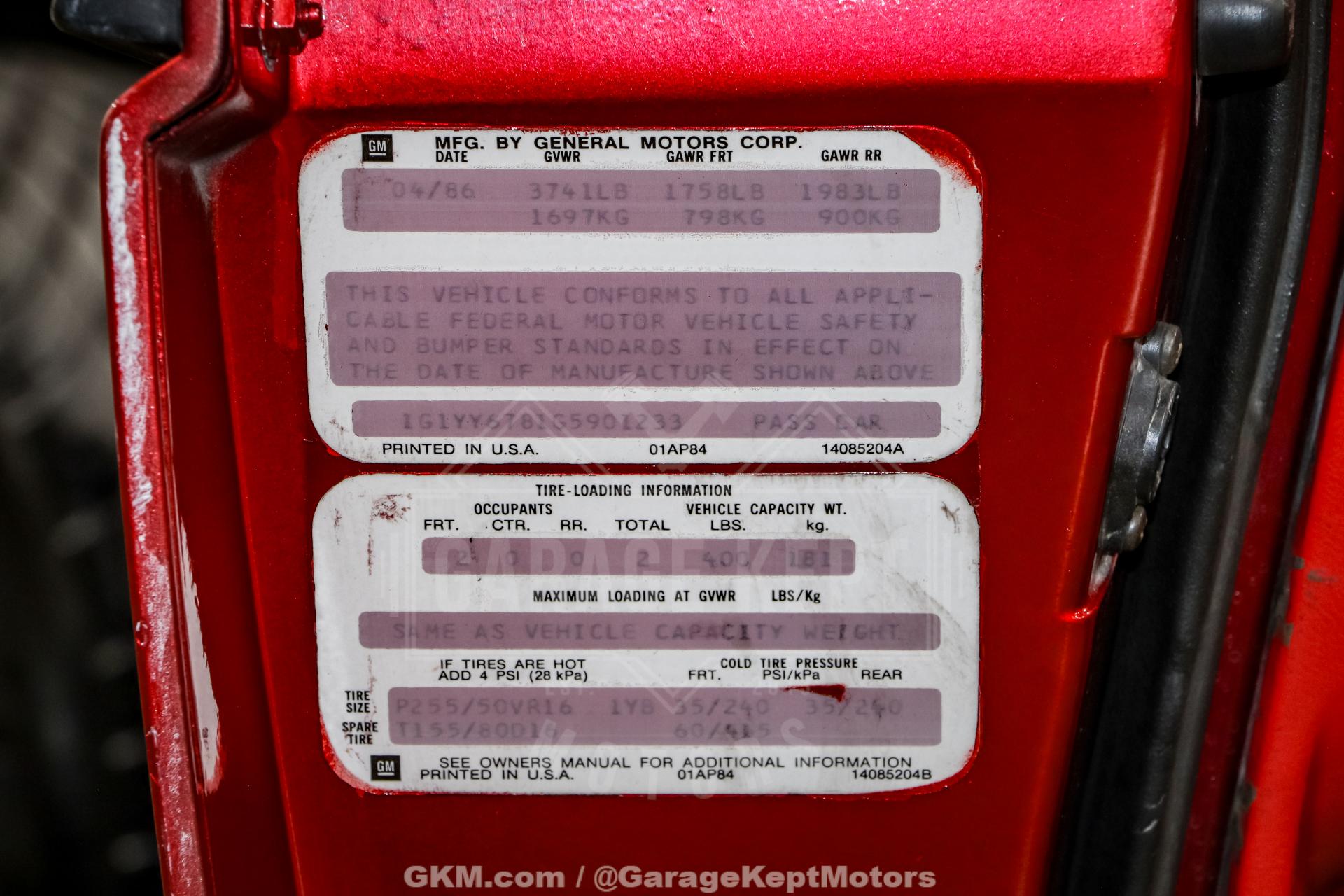 1986 Chevrolet Corvette 109