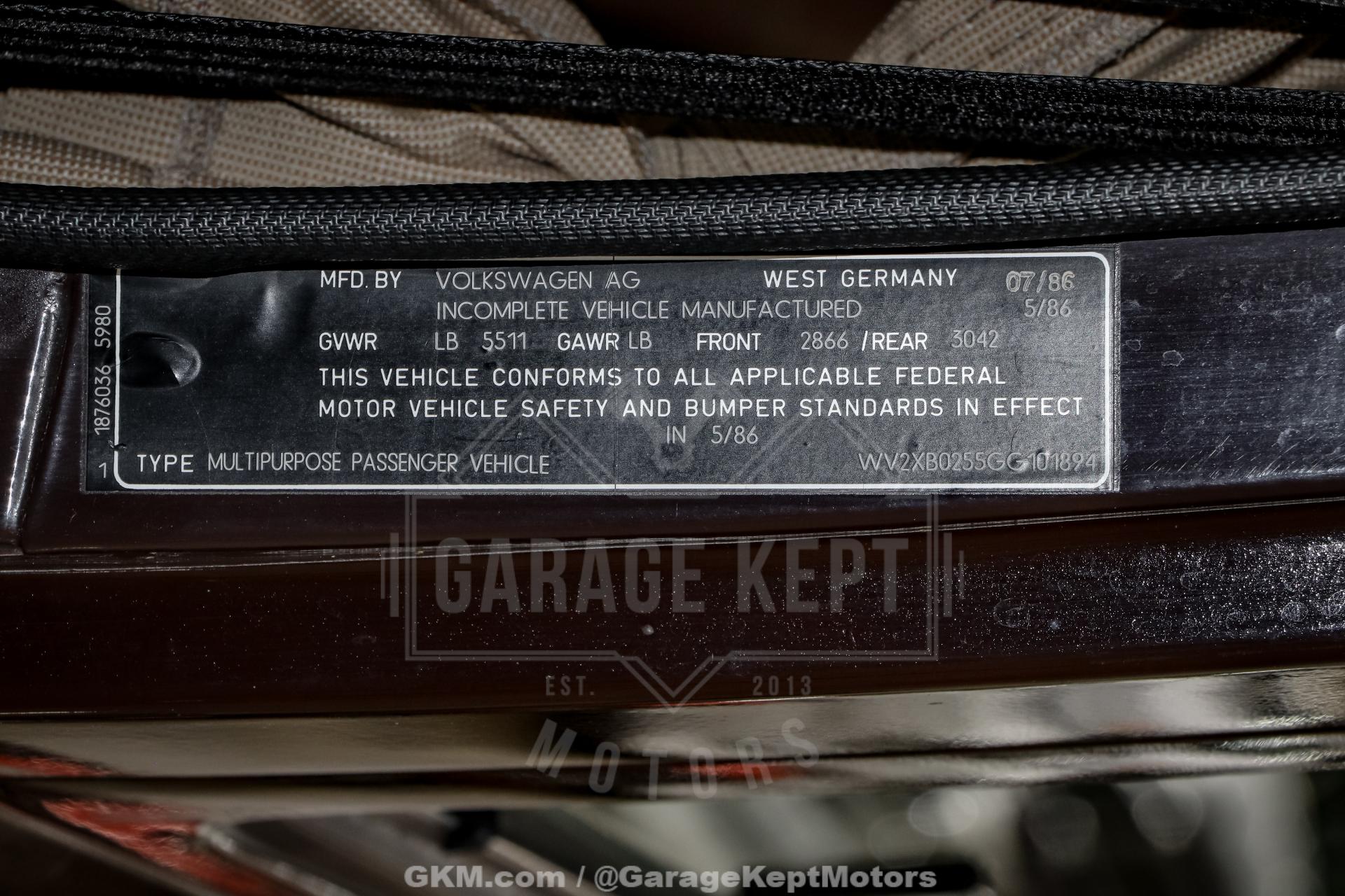 1986 Volkswagen Vanagon Westfalia Weekender Wolfsburg Syncro 164