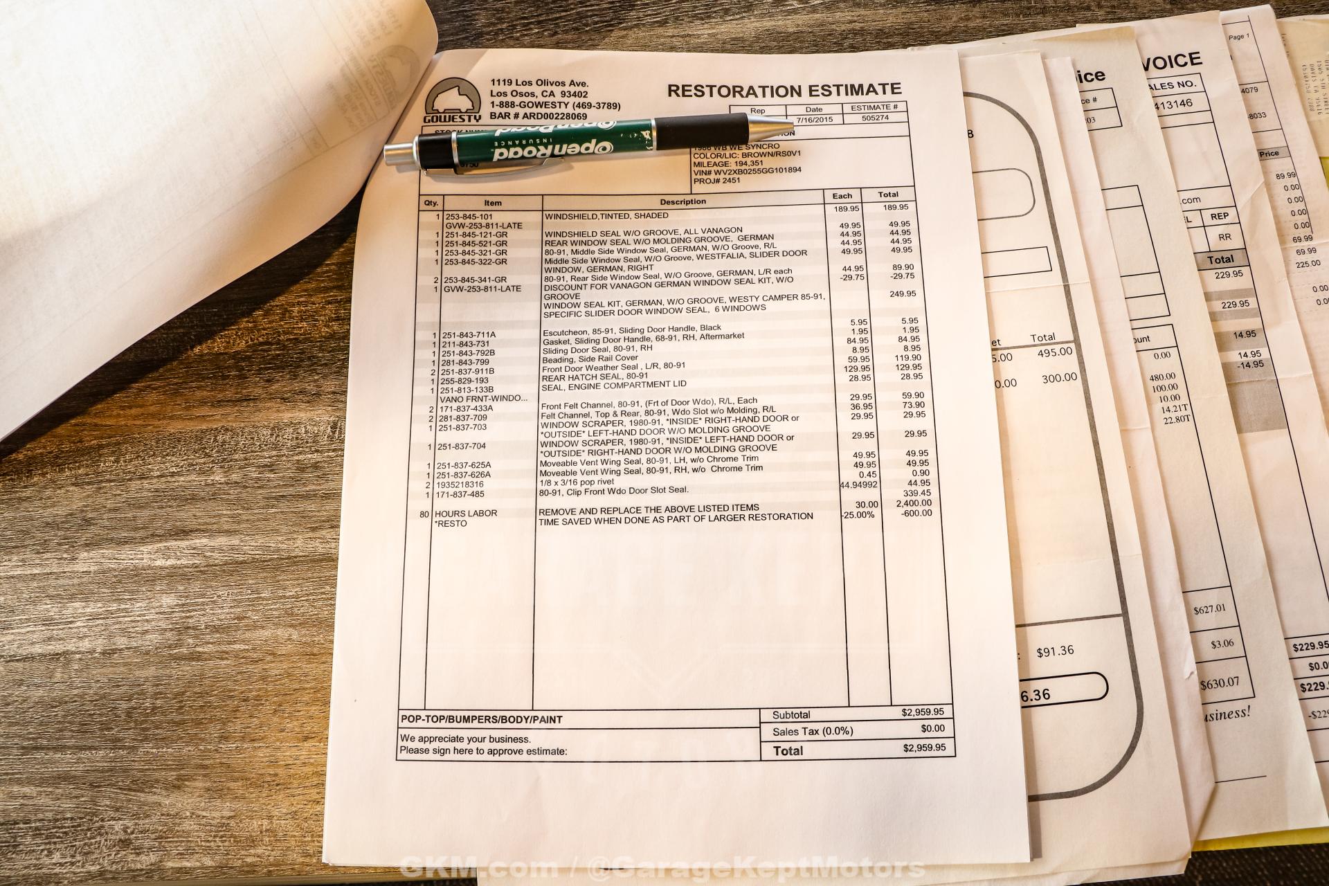 1986 Volkswagen Vanagon Westfalia Weekender Wolfsburg Syncro 219