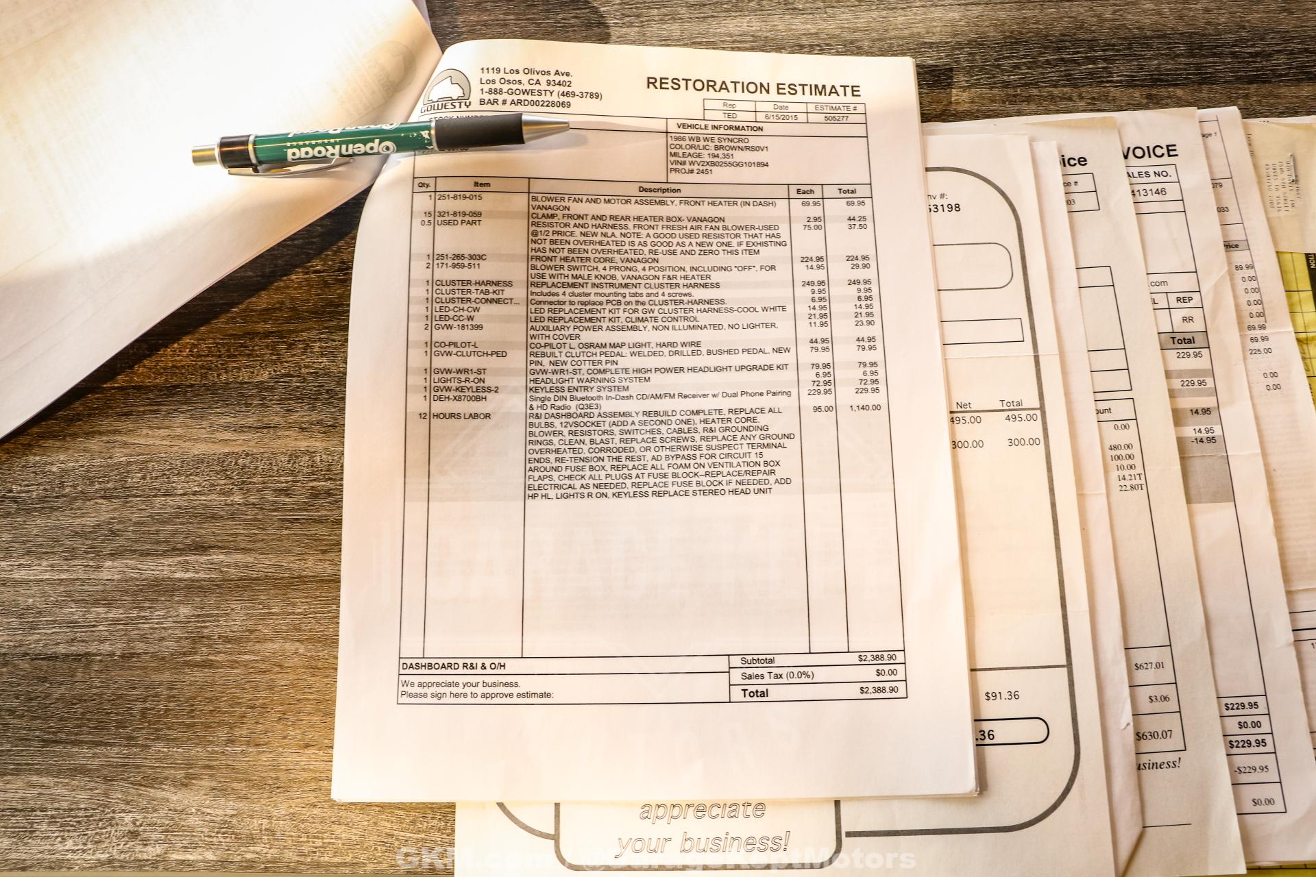 1986 Volkswagen Vanagon Westfalia Weekender Wolfsburg Syncro 220