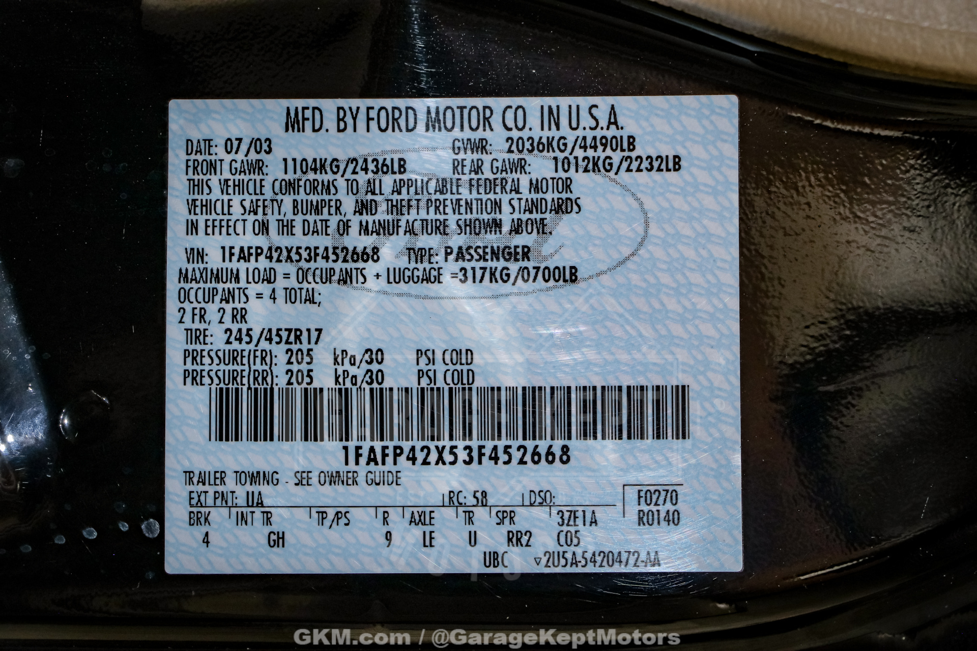 2003 Ford Mustang 138