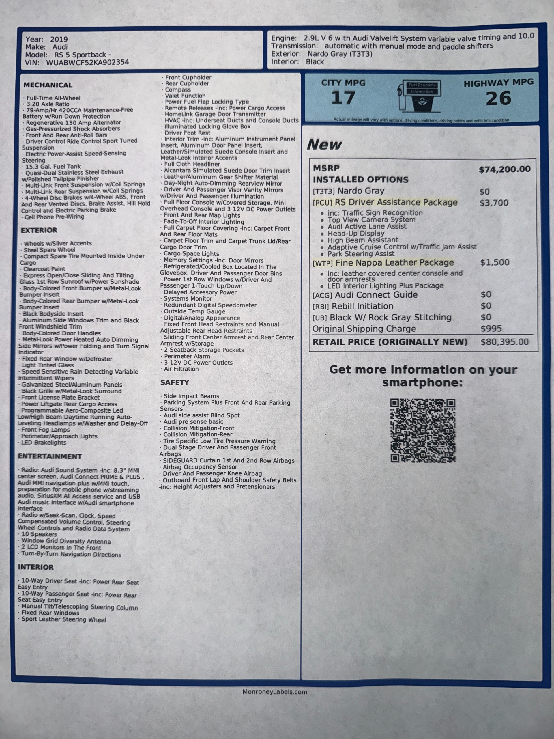 2019 Audi RS 5 Sportback 224