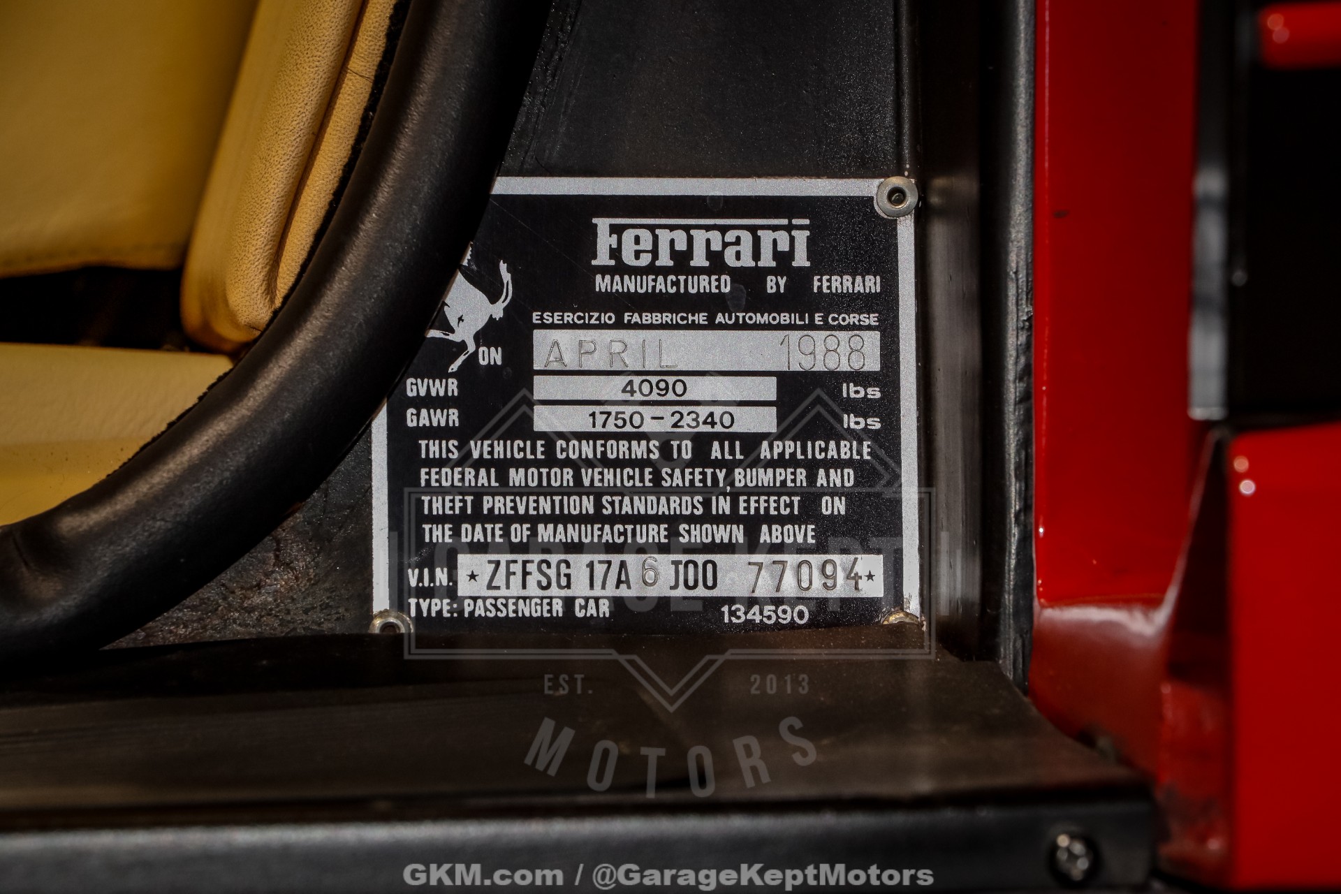 1988 Ferrari Testarossa 173