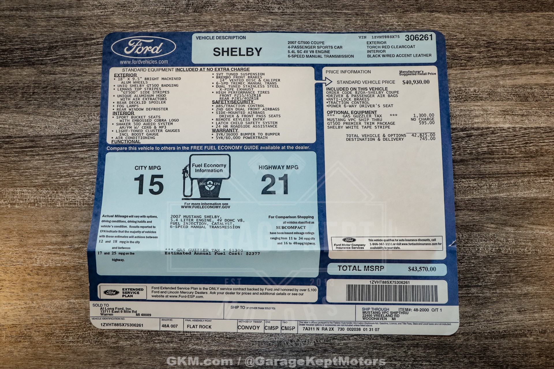 2007 Ford Shelby GT500 242