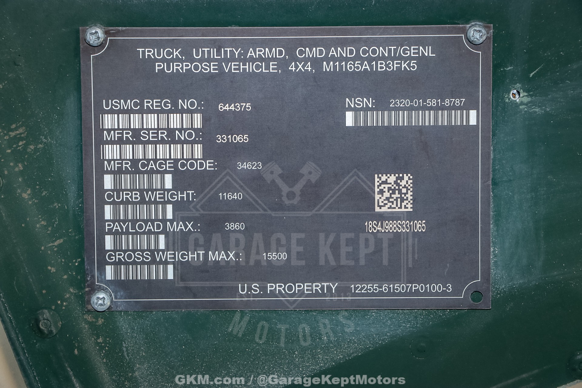 2009 AM General Hummer Humvee M1165A1 219