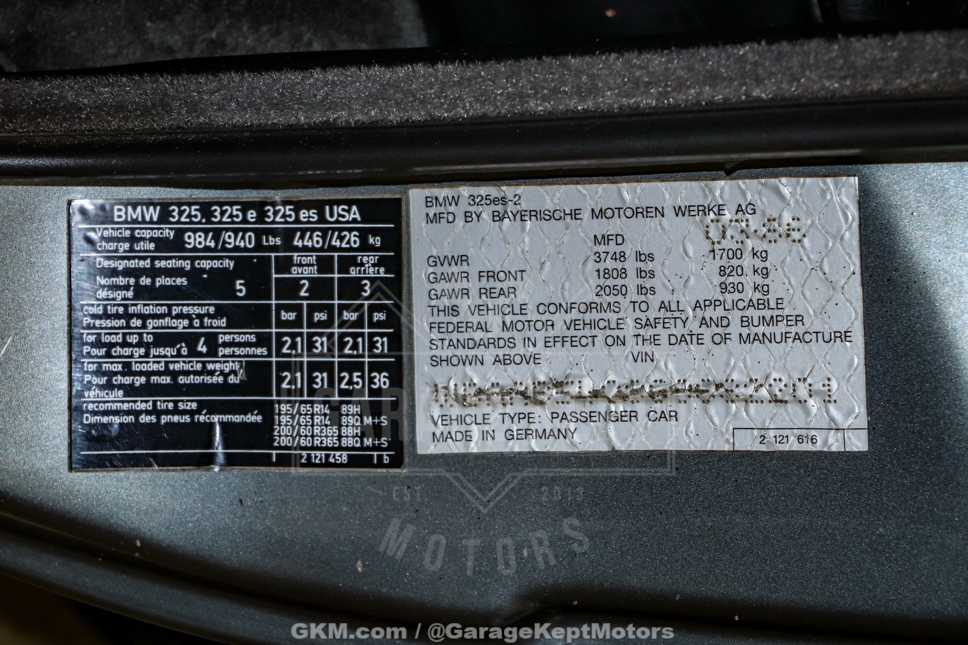 1986 BMW 3 Series 185