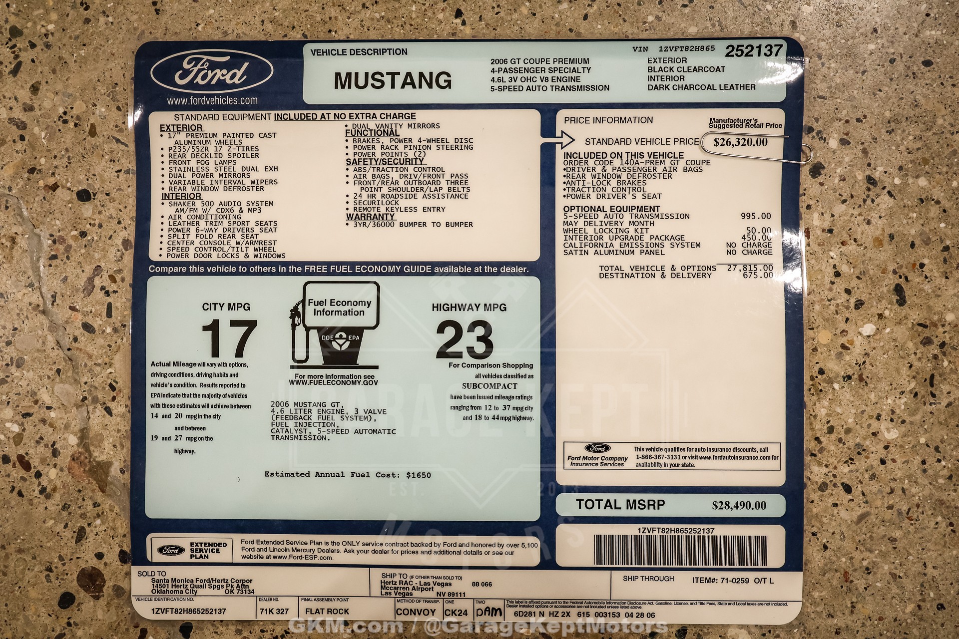 2006 Ford Mustang Shelby GT-H 151