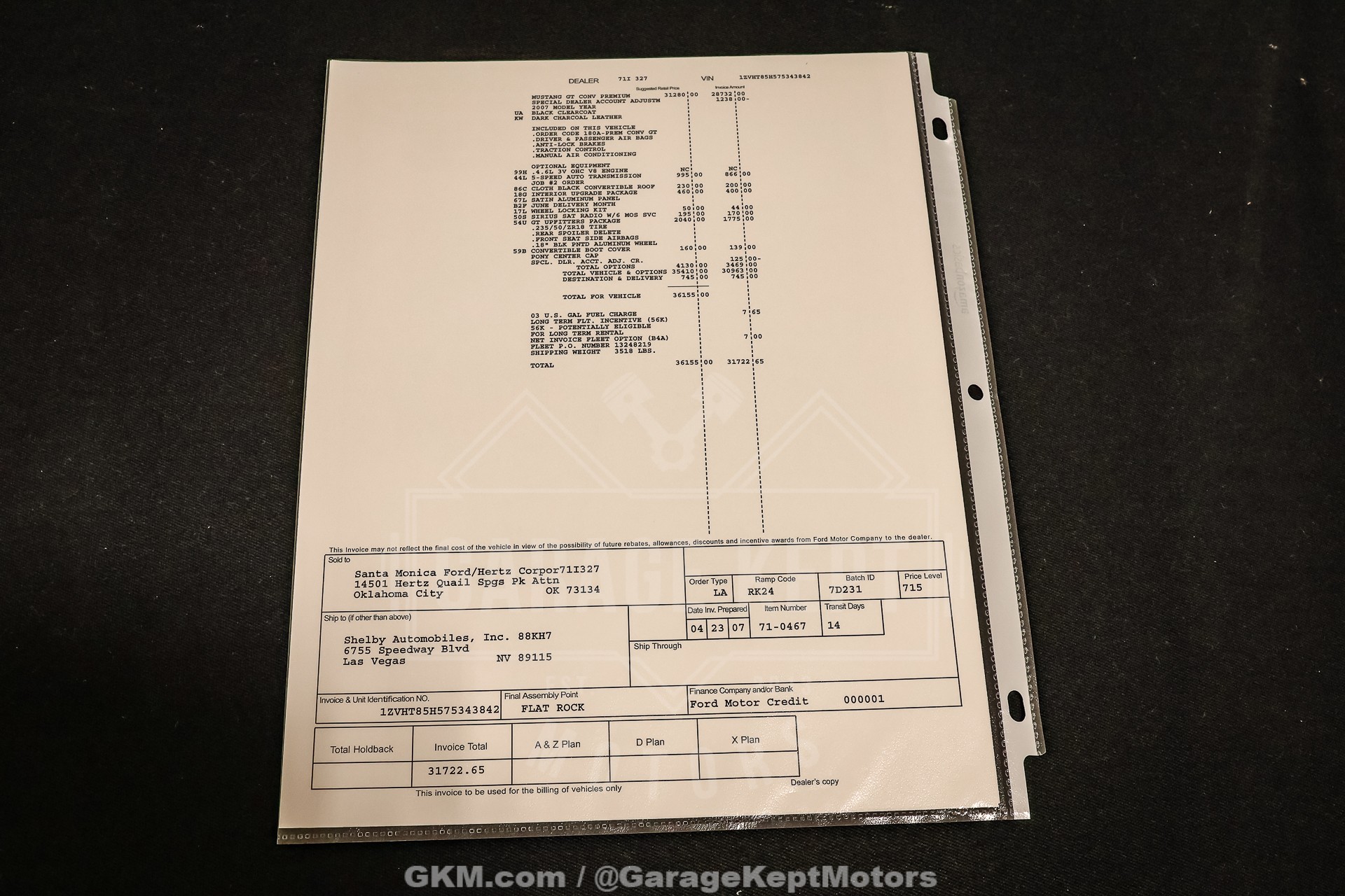2007 Ford Mustang Shelby GT-H 160