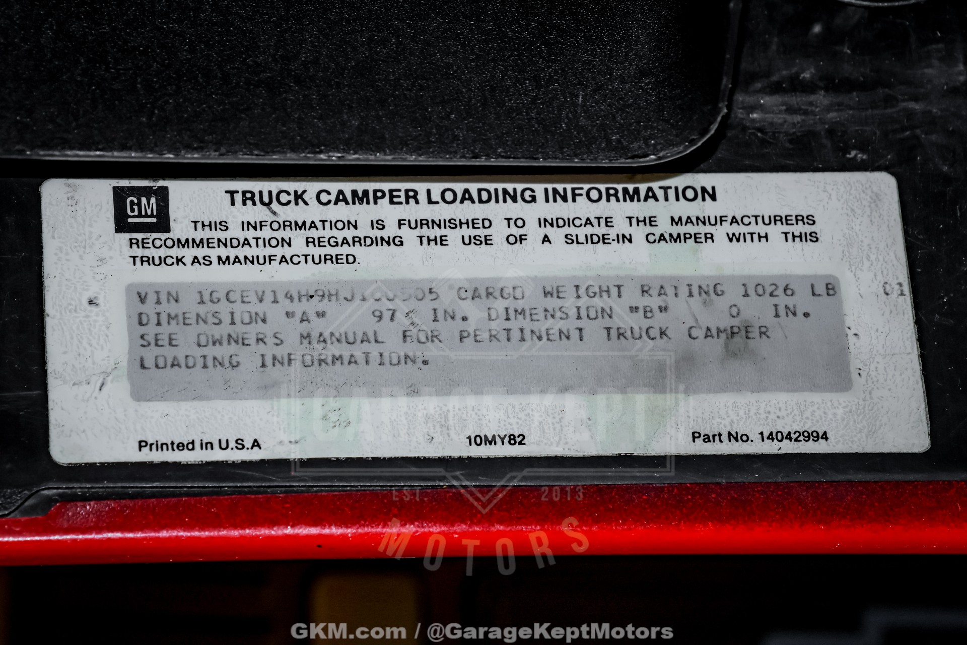1987 Chevrolet R/V 10 Series 131