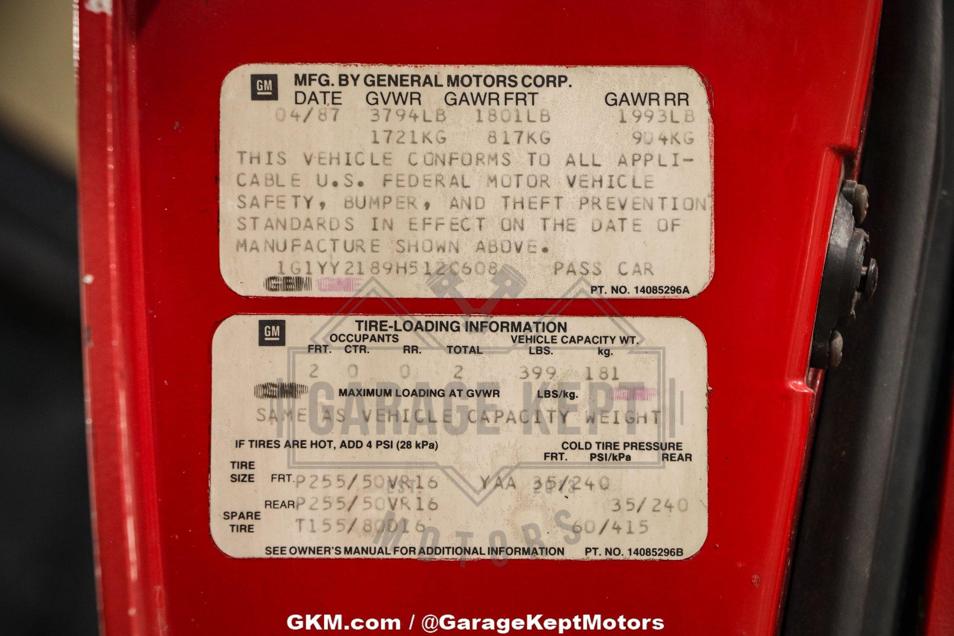 1987 Chevrolet Corvette 124
