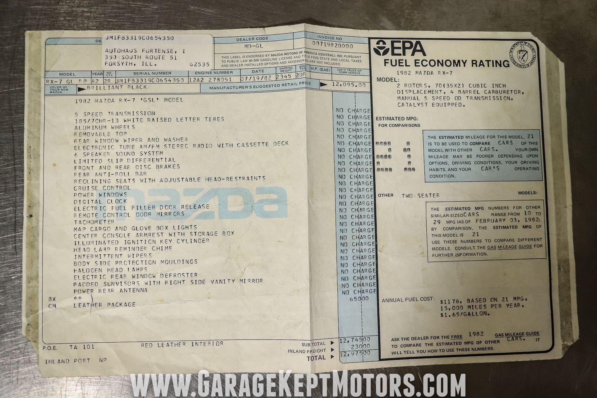 マルテ ページ Used 1982 Mazda RX-7 GSL For Sale (Sold) | Garage Kept Motors