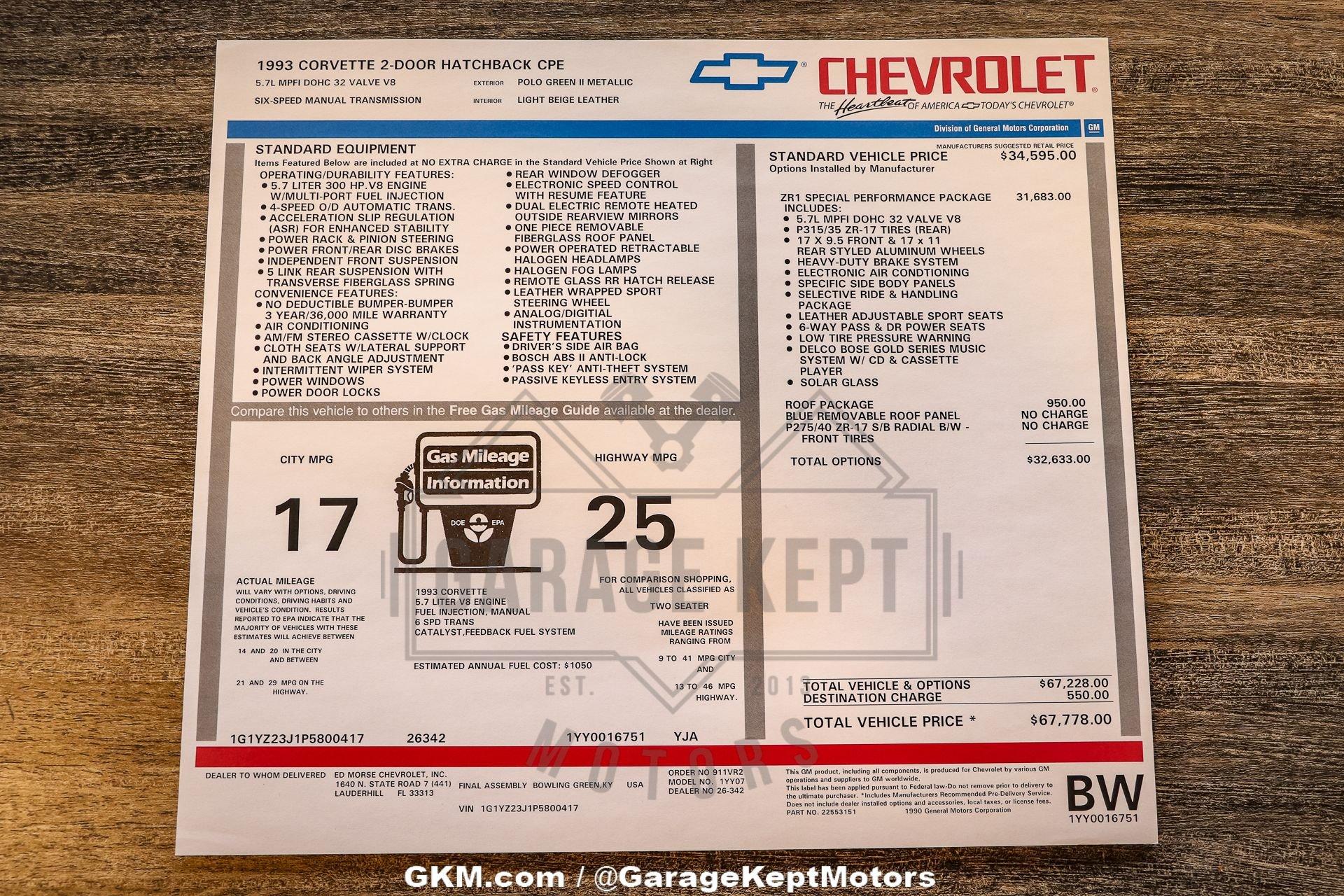 Used 1993 Chevrolet Corvette ZR1 40th Anniversary For Sale (Sold