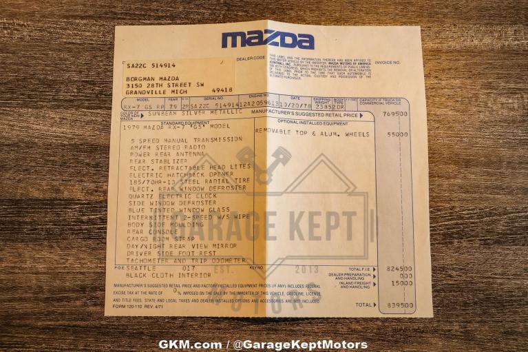 Used 1979 Mazda RX-7 GS For Sale (Sold) | Garage Kept Motors Stock